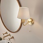 Conway - Brass LED Wall Light with Ivory Shade - Bathroom Rated - Switched