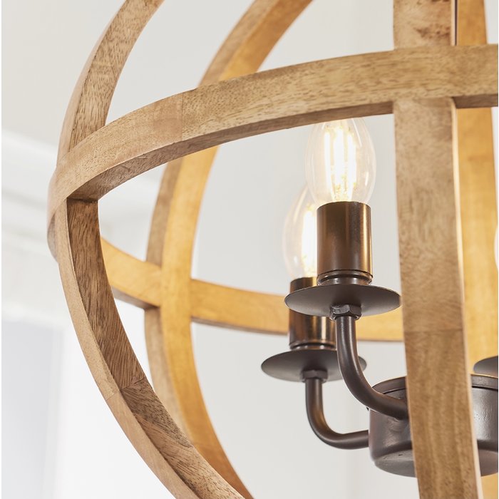 Mango Wood Globe - Feature Light