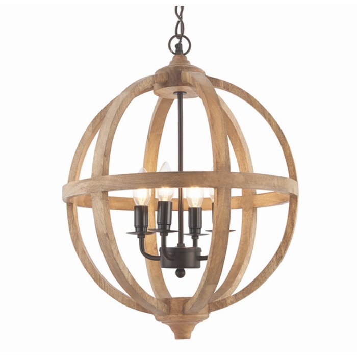 Mango Wood Globe - Feature Light