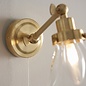 Faraday - Classic Industrial Glass Brass Wall Light - Bathroom Rated