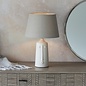 Face - Scandi Ceramic Table Lamp with Grey Linen Shade