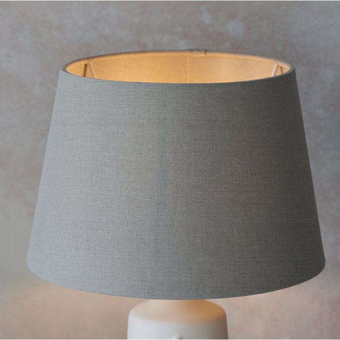 Face - Scandi Ceramic Table Lamp with Grey Linen Shade