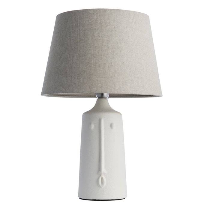 Face - Scandi Ceramic Table Lamp with Grey Linen Shade