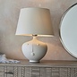 Face - Ceramic Table Lamp with Ivory Linen Mix Tapered Shade