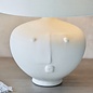 Face - Ceramic Table Lamp with Ivory Linen Mix Tapered Shade