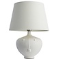 Face - Ceramic Table Lamp with Ivory Linen Mix Tapered Shade