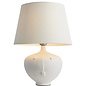 Face - Ceramic Table Lamp with Ivory Linen Mix Tapered Shade