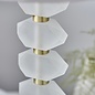 Heath - Frosted Glass Geometric Table Lamp with Ivory Linen Shade