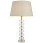 Heath - Frosted Glass Geometric Table Lamp with Ivory Linen Shade