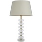 Heath - Frosted Glass Geometric Table Lamp with Ivory Linen Shade