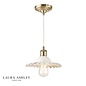 Beca - Small White Ceramic Pendant in Antique Brass - Laura Ashley