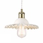 Beca - Small White Ceramic Pendant in Antique Brass - Laura Ashley