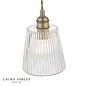 Callaghan - Brass and Ribbed Glass Pendant - Laura Ashley