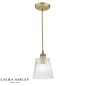 Callaghan - Brass and Ribbed Glass Pendant - Laura Ashley