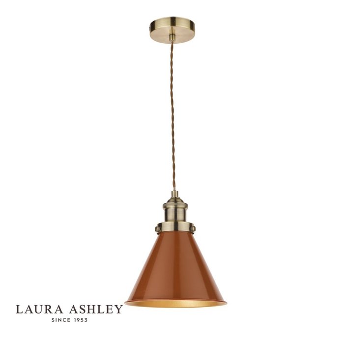 Rufus - Brass and Orange Pendant - Laura Ashley