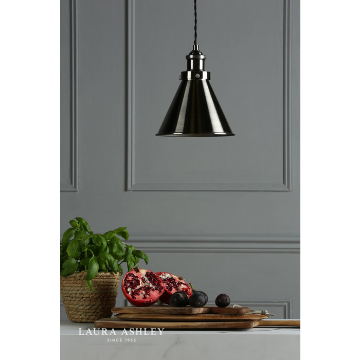 Rufus - Black Nickel Industrial Pendant - Laura Ashley