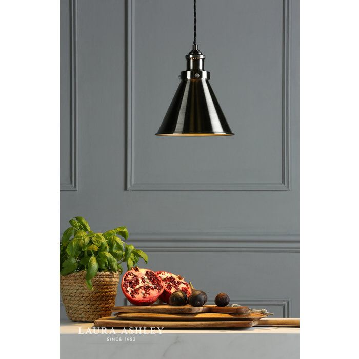 Rufus - Black Nickel Industrial Pendant - Laura Ashley