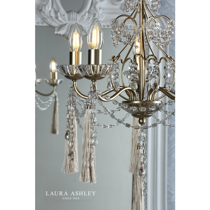 Aanais - 5 Light Chandelier Champagne Crystal- Laura Ashley