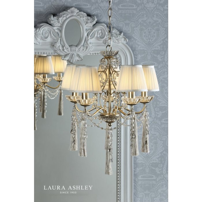 Aanais - 5 Light Chandelier Champagne Crystal- Laura Ashley