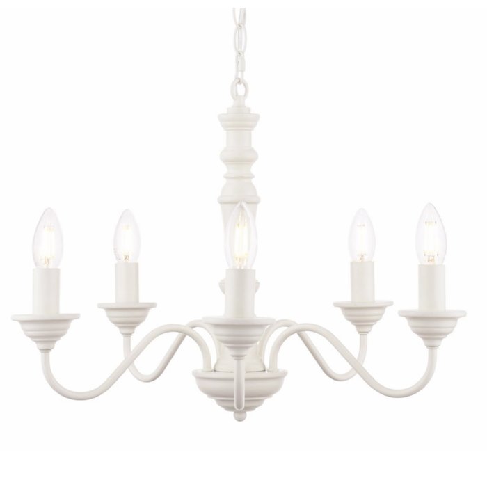 Tate - 5 Light White Armed Pendant- Laura Ashley