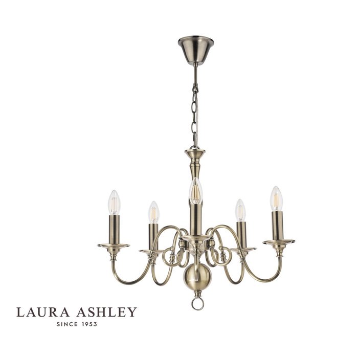 Winchester - 5 Light Classic Armed Chandelier - Laura Ashley