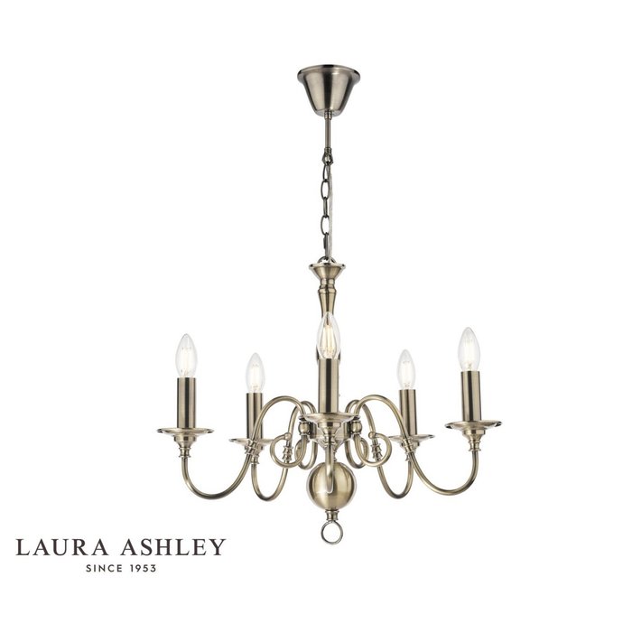 Winchester - 5 Light Classic Armed Chandelier - Laura Ashley