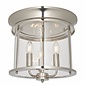 Hampworth - Nickel and Glass 3 Light Flush Ceiling Light