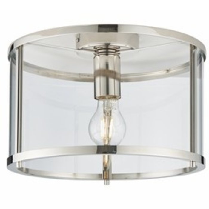 Hopton - Modern Classic Flush Glass Lantern Ceiling Light