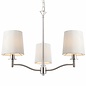 Ortona - Nickel 3 Light Pendant Light with Ivory Shades