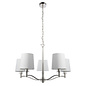 Ortona - Nickel 5 Light Chandelier with Ivory Shades