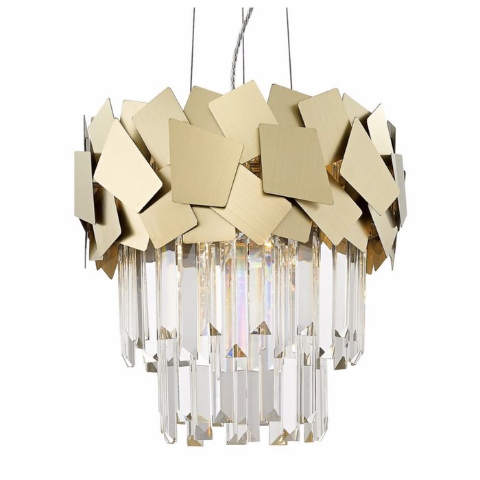 Madalyn - Medium Tiered Crystal Pendant Light - Warm Gold