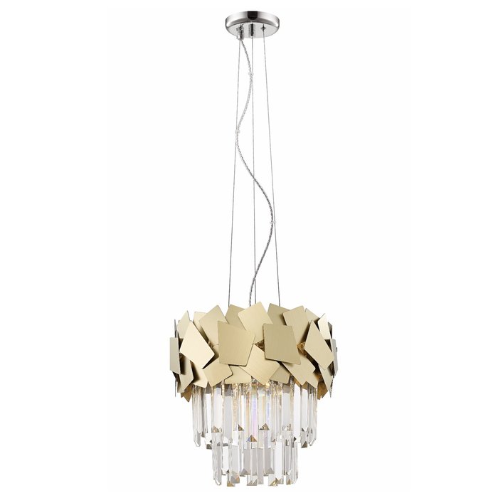 Madalyn - Medium Tiered Crystal Pendant Light - Warm Gold