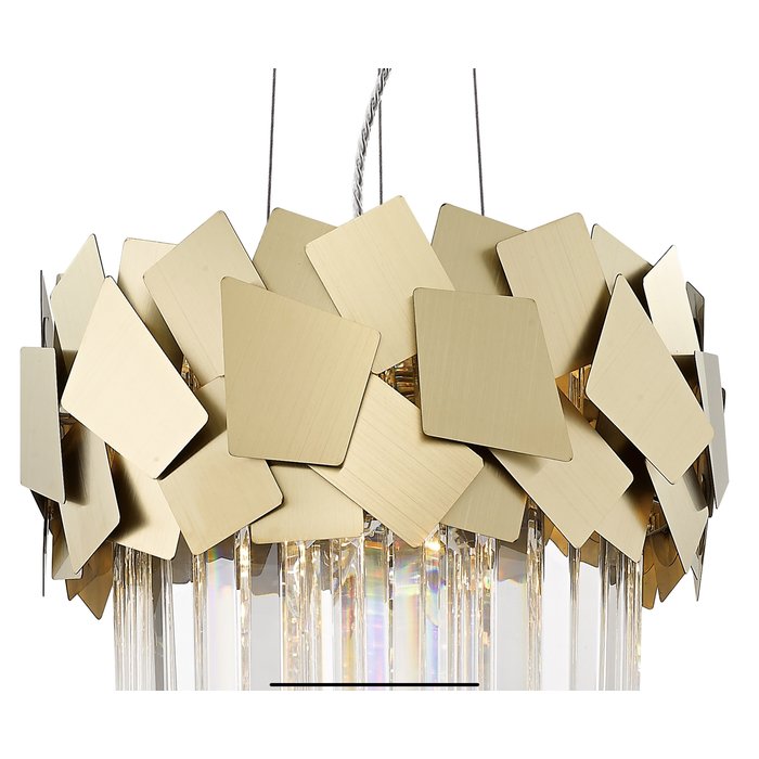 Madalyn - Medium Tiered Crystal Pendant Light - Warm Gold