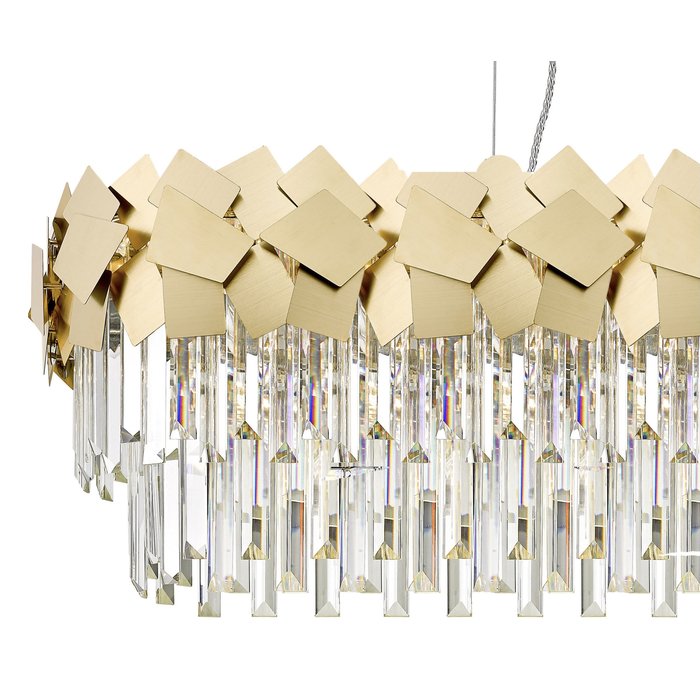 Madalyn -Contemporary Tiered Crystal Bar Pendant Light - Warm Gold