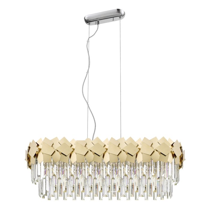 Madalyn -Contemporary Tiered Crystal Bar Pendant Light - Warm Gold