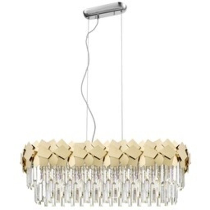 Madalyn -Contemporary Tiered Crystal Bar Pendant Light - Warm Gold