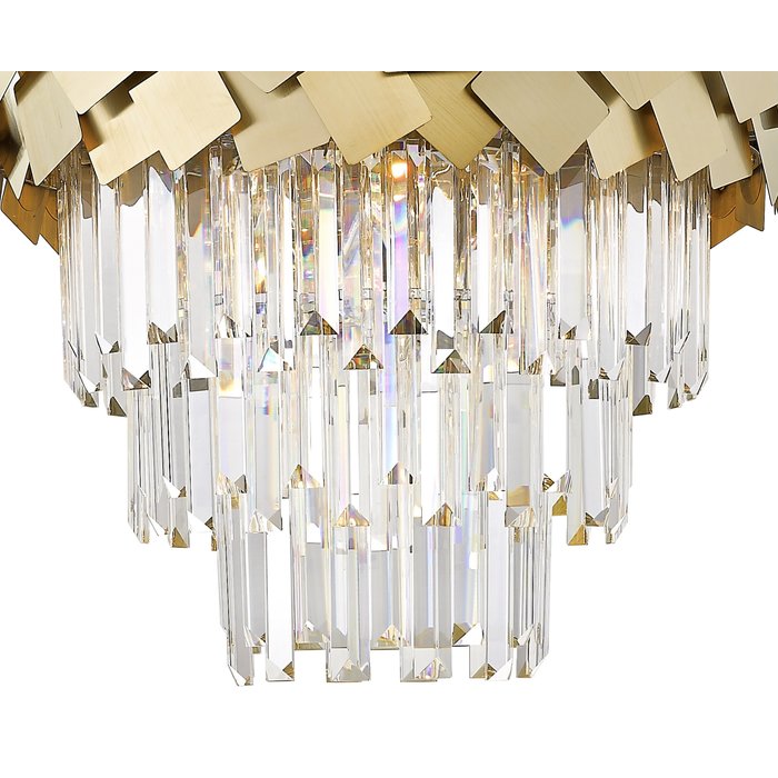Madalyn - Large Modern Tiered Crystal Pendant Light - Warm Gold