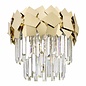 Madalyn - Small Modern Tiered Crystal Flush Ceiling Light - Warm Gold