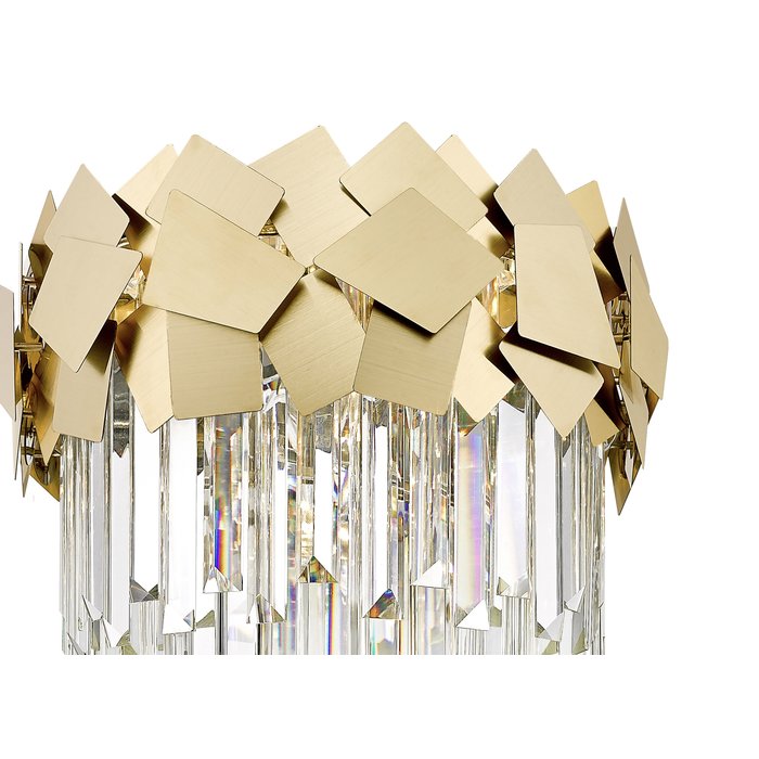 Madalyn - Small Modern Tiered Crystal Flush Ceiling Light - Warm Gold