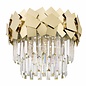 Madalyn - Large Modern Tiered Crystal Flush Ceiling Light - Warm Gold