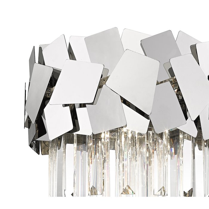 Madalyn - Small Modern Tiered Crystal Flush Ceiling Light - Chrome