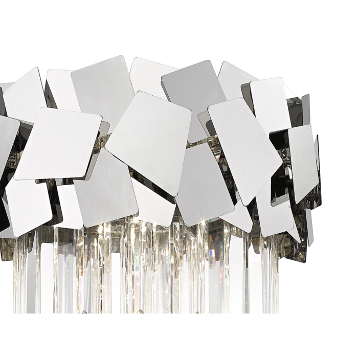 Madalyn - Small Modern Tiered Crystal Flush Ceiling Light - Chrome