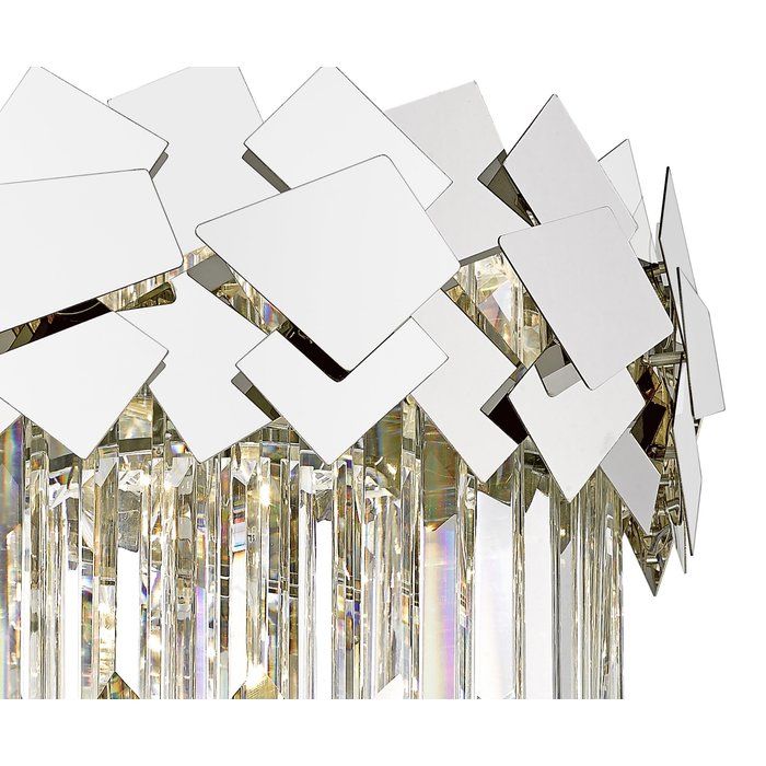 Madalyn - Large Modern Tiered Crystal Flush Ceiling Light - Chrome