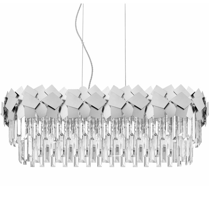 Madalyn -Contemporary Tiered Crystal Bar Pendant Light - Chrome