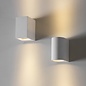 Ashton - Minimalist Curved White Plaster Up & Down Wall Light