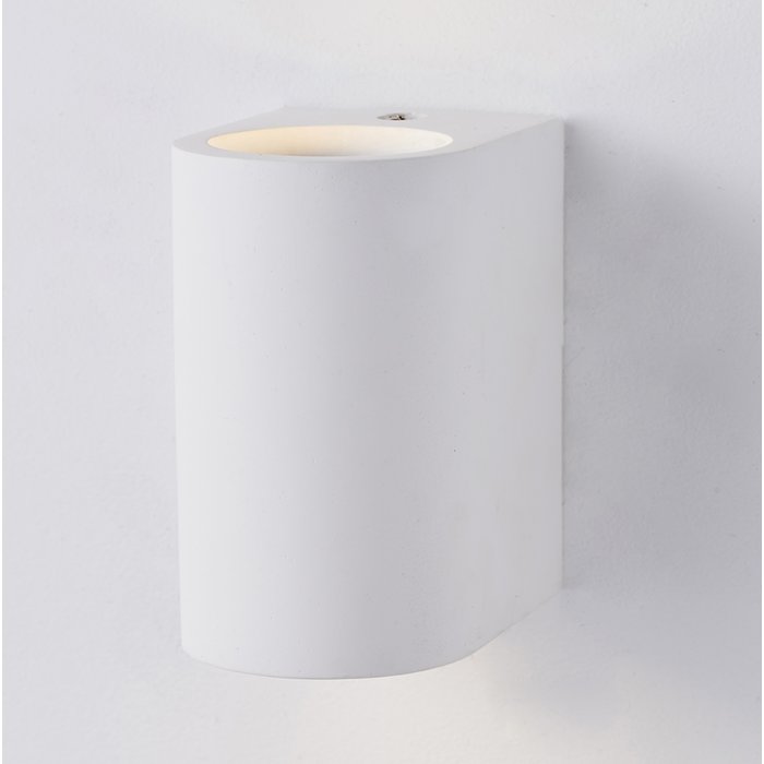 Ashton - Minimalist Curved White Plaster Up & Down Wall Light