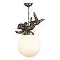 Cupid - Bronze & Opal Globe Cherub Pendant Light - David Hunt