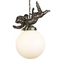 Cupid - Bronze & Opal Globe Cherub Pendant Light - David Hunt