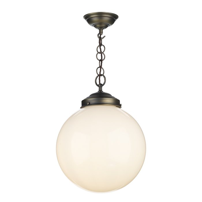 Fairfax - Hand Blown Opal Pendant Light in Brass - David Hunt