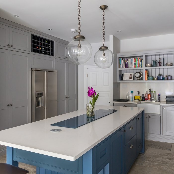 Fairfax - Hand Blown Clear Glass Pendant Light in Brass - David Hunt